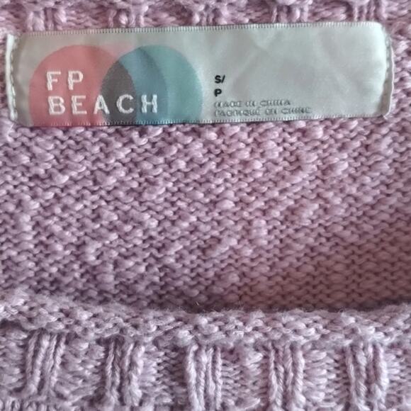 Free People FP Beach NEW Melanie Pastel Purple Oversized Slouchy Sweater Tunic S - Picture 3 of 16